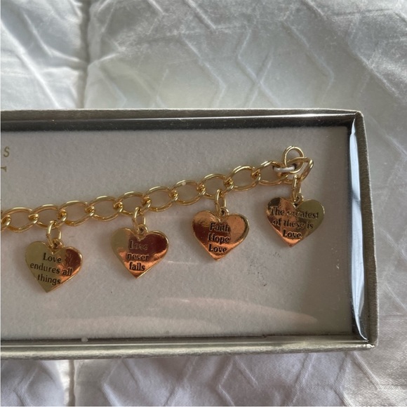 Bob Siemon Designs Gold Plated 1st Corinthians 13 Charm Bracelet - Picture 4 of 5